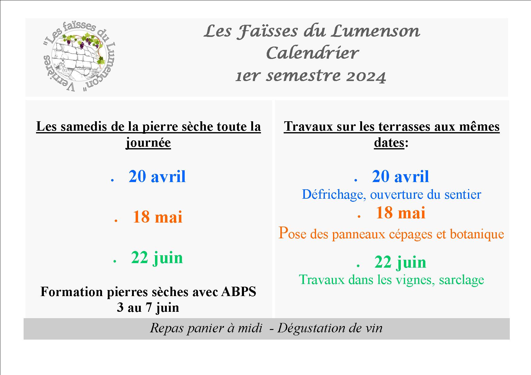 Lire la suite à propos de l’article Les Faïsses du Lumenson – Programme premier semestre 2024